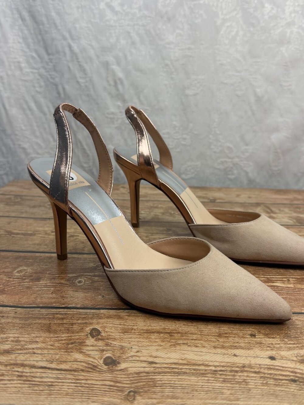 Dolce Vita Nude Beige Pointed Toe Slingback Pumps Stiletto Heels Size 8